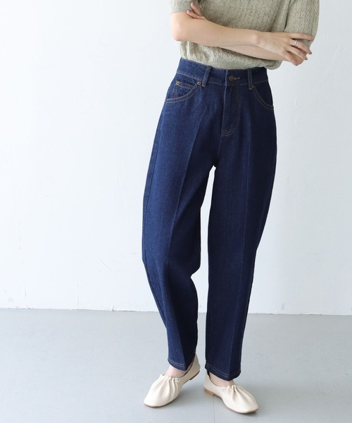 CLEIO（クレイオ）の「【CLEIO】ワイドテーパードパンツ（デニムパンツ・レディース・ネイビー/ブルー・S/M）」の9枚目の写真