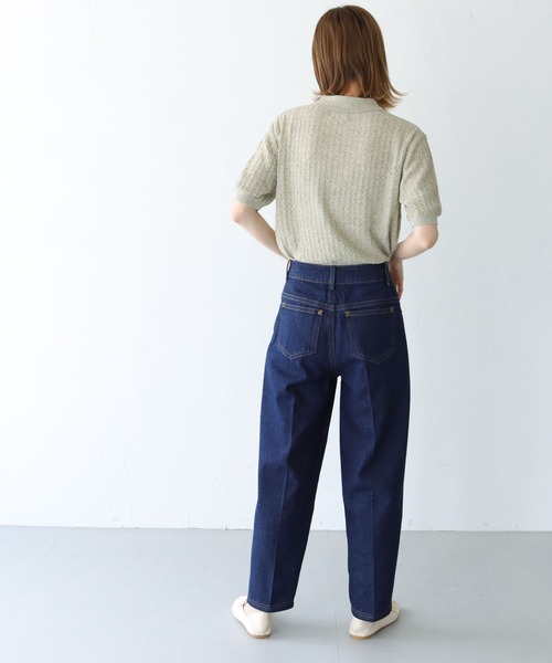 CLEIO（クレイオ）の「【CLEIO】ワイドテーパードパンツ（デニムパンツ・レディース・ネイビー/ブルー・S/M）」の14枚目の写真