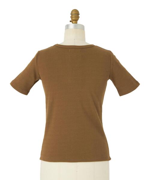 Drawer(ドゥロワー)の「<WORN(ウォーン)> LILLE TEE Tシャツ(Tシャツ/カットソー・レディース・ホワイト/ブラウン/ブラック/オリーブ・M/S)」の6枚目の写真