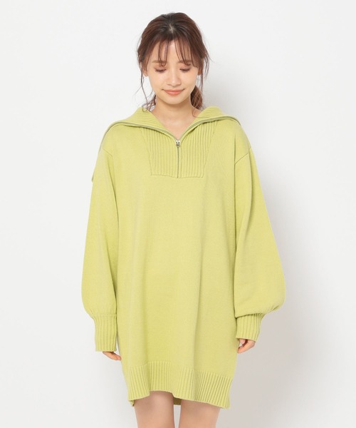 mysty woman(ミスティウーマン)の「ハーフジップミニワンピ 271587(ワンピース・レディース・ブラック/イエロー/アイボリー・FREE)」の11枚目の写真