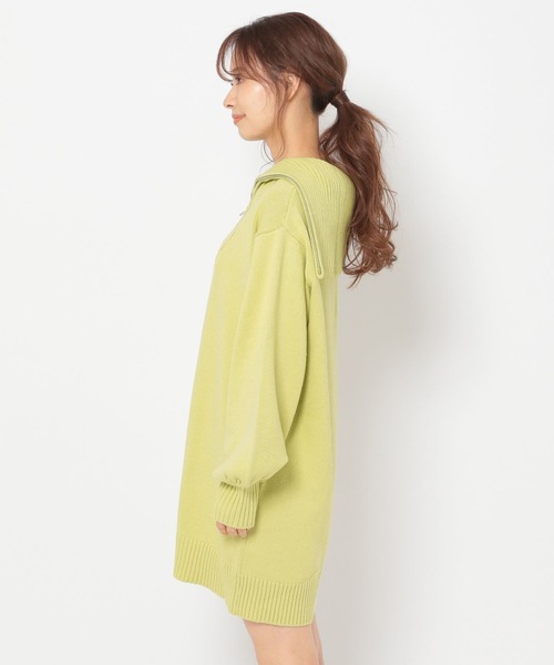 mysty woman(ミスティウーマン)の「ハーフジップミニワンピ 271587(ワンピース・レディース・ブラック/イエロー/アイボリー・FREE)」の6枚目の写真