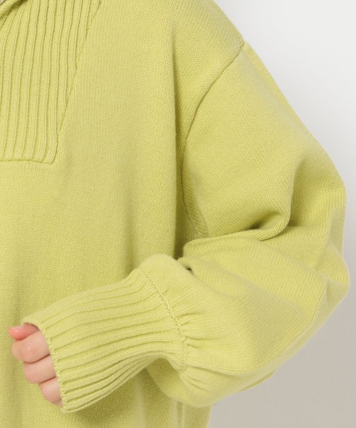 mysty woman(ミスティウーマン)の「ハーフジップミニワンピ 271587(ワンピース・レディース・ブラック/イエロー/アイボリー・FREE)」の5枚目の写真