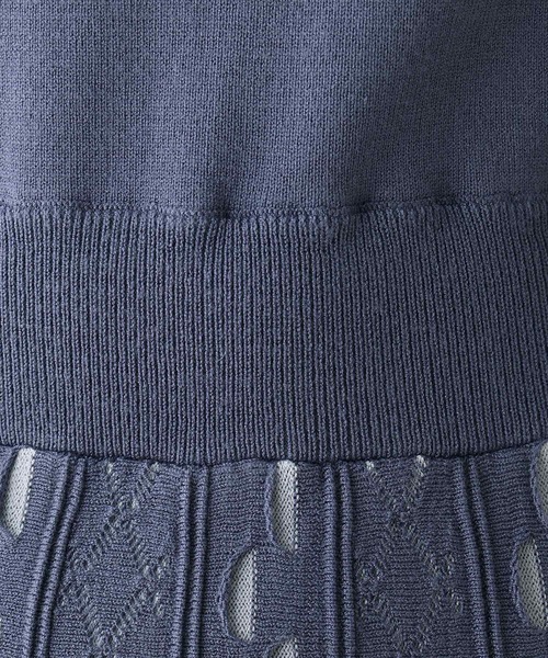 OPAQUE.CLIP（オペークドットクリップ）の「◆配色ジャカードニットワンピース（ワンピース・レディース・パープル/オフホワイト/ブルー・38）」の13枚目の写真