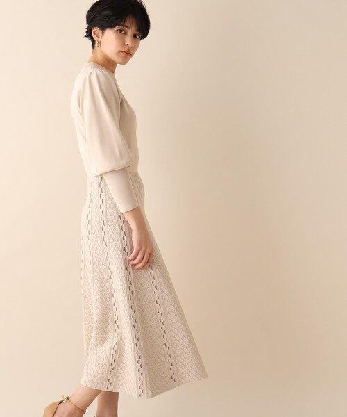 OPAQUE.CLIP（オペークドットクリップ）の「◆配色ジャカードニットワンピース（ワンピース・レディース・パープル/オフホワイト/ブルー・38）」の18枚目の写真