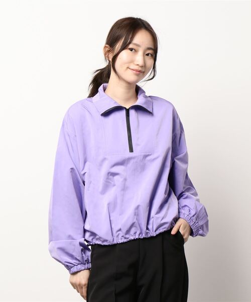 acro（アクロ）の「アノラックハーフジップブルゾン/AC1326（ブルゾン・レディース・ブラック/アイボリー/パープル・ﾌﾘ-）」の13枚目の写真