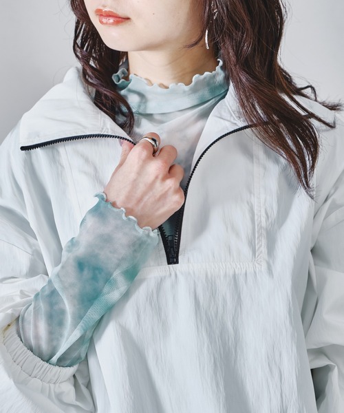 acro（アクロ）の「アノラックハーフジップブルゾン/AC1326（ブルゾン・レディース・ブラック/アイボリー/パープル・ﾌﾘ-）」の6枚目の写真