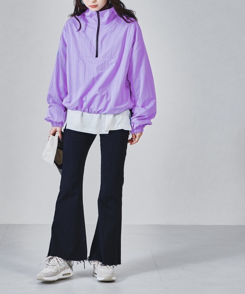 acro（アクロ）の「アノラックハーフジップブルゾン/AC1326（ブルゾン・レディース・ブラック/アイボリー/パープル・ﾌﾘ-）」の10枚目の写真