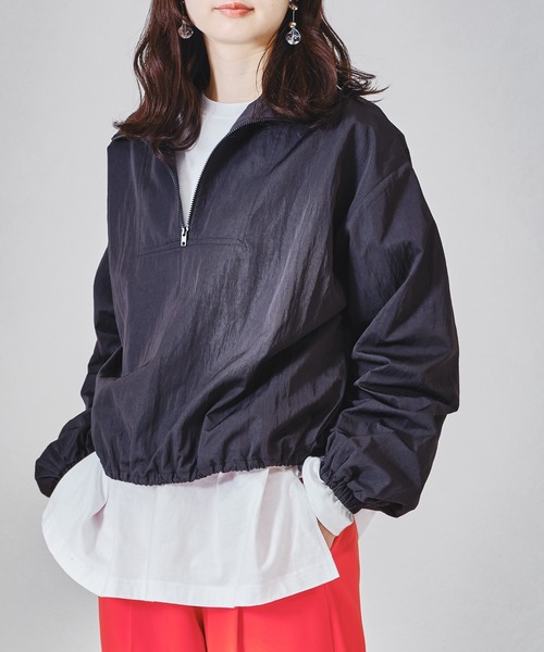 acro（アクロ）の「アノラックハーフジップブルゾン/AC1326（ブルゾン・レディース・ブラック/アイボリー/パープル・ﾌﾘ-）」の9枚目の写真