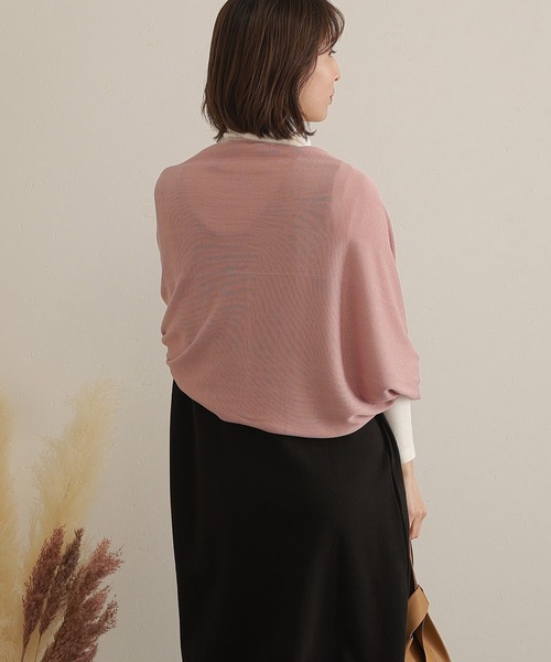 PourVous（プールヴー）の「ニットショール（ストール/ショール・レディース・ライトグレー/ブラック/ベージュ/ピンク・FREE）」の13枚目の写真