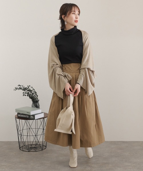 PourVous（プールヴー）の「ニットショール（ストール/ショール・レディース・ライトグレー/ブラック/ベージュ/ピンク・FREE）」の18枚目の写真