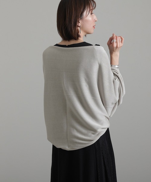 PourVous（プールヴー）の「ニットショール（ストール/ショール・レディース・ライトグレー/ブラック/ベージュ/ピンク・FREE）」の21枚目の写真