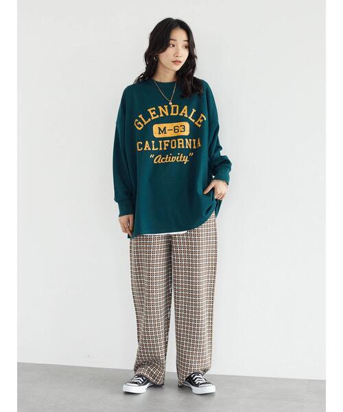 SEVENDAYS=SUNDAY（セブンデイズサンデイ）の「ミニ裏毛カレッジプルオーバー　＊◆（スウェット・レディース・チャコールグレー/ネイビー/グリーン/アイボリー・M/L）」の5枚目の写真