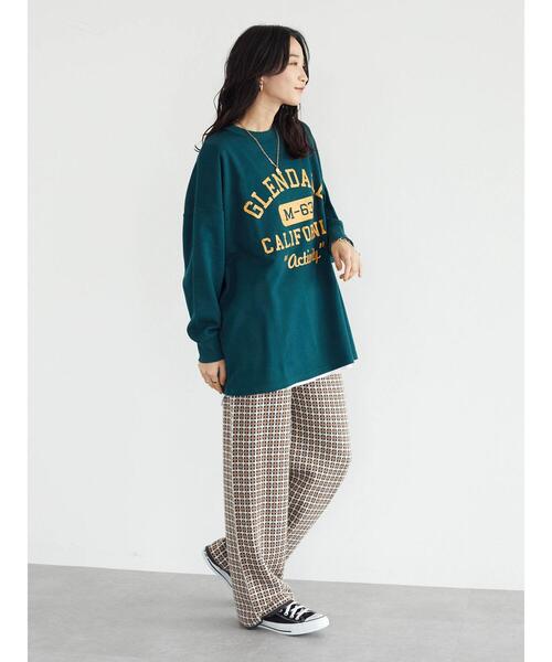 SEVENDAYS=SUNDAY（セブンデイズサンデイ）の「ミニ裏毛カレッジプルオーバー　＊◆（スウェット・レディース・チャコールグレー/ネイビー/グリーン/アイボリー・M/L）」の6枚目の写真