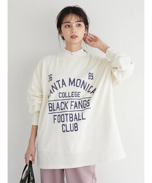 SEVENDAYS=SUNDAY（セブンデイズサンデイ）の「ミニ裏毛カレッジプルオーバー　＊◆（スウェット・レディース・チャコールグレー/ネイビー/グリーン/アイボリー・M/L）」の9枚目の写真