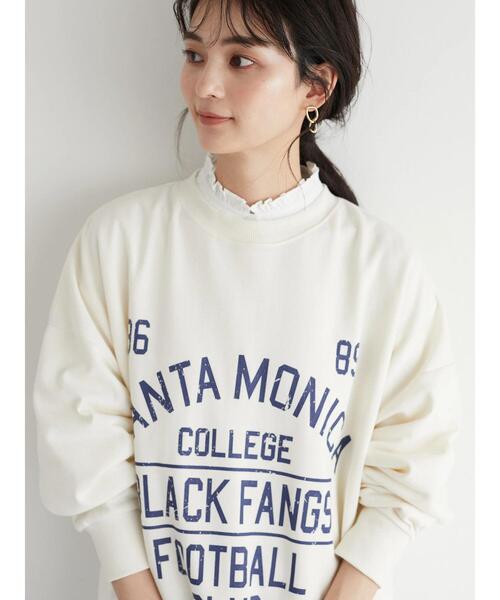 SEVENDAYS=SUNDAY（セブンデイズサンデイ）の「ミニ裏毛カレッジプルオーバー　＊◆（スウェット・レディース・チャコールグレー/ネイビー/グリーン/アイボリー・M/L）」の11枚目の写真