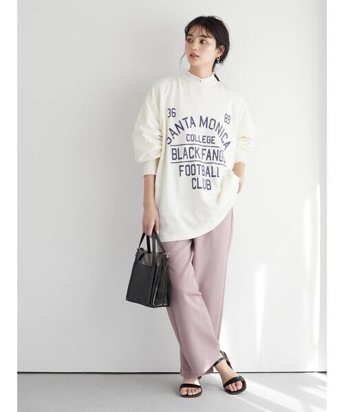 SEVENDAYS=SUNDAY（セブンデイズサンデイ）の「ミニ裏毛カレッジプルオーバー　＊◆（スウェット・レディース・チャコールグレー/ネイビー/グリーン/アイボリー・M/L）」の12枚目の写真