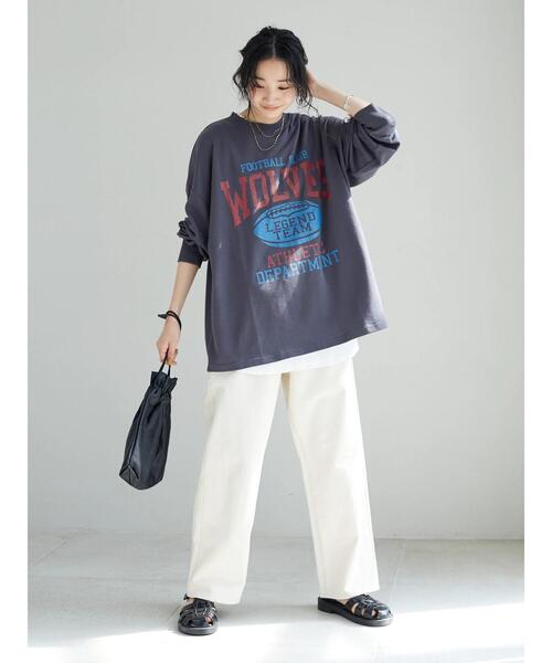 SEVENDAYS=SUNDAY（セブンデイズサンデイ）の「ミニ裏毛カレッジプルオーバー　＊◆（スウェット・レディース・チャコールグレー/ネイビー/グリーン/アイボリー・M/L）」の18枚目の写真