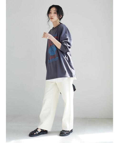 SEVENDAYS=SUNDAY（セブンデイズサンデイ）の「ミニ裏毛カレッジプルオーバー　＊◆（スウェット・レディース・チャコールグレー/ネイビー/グリーン/アイボリー・M/L）」の19枚目の写真