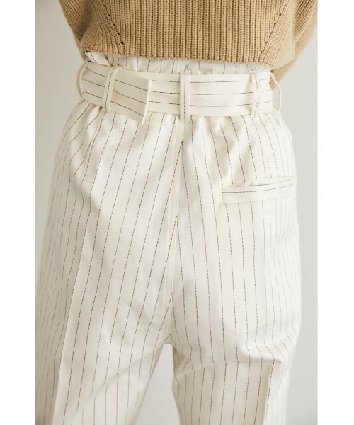 M_（エムアンダーバー）の「【M_】STRIPE BELTED パンツ（その他パンツ・レディース・ホワイト系その他/ブラウン/ライトピンク・1/2）」の9枚目の写真