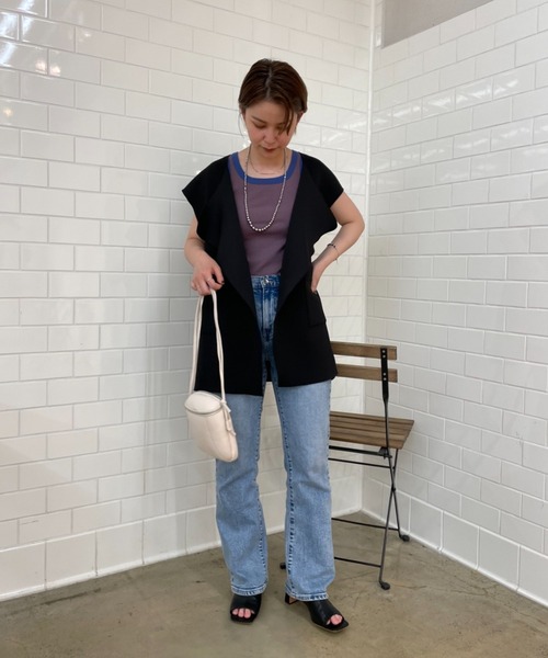 CIAOPANIC（チャオパニック）の「【新色追加】リブボーダータンク（タンクトップ・レディース・キャメル/ピンク/ボルドー/グリーン/イエロー・FREE）」の16枚目の写真