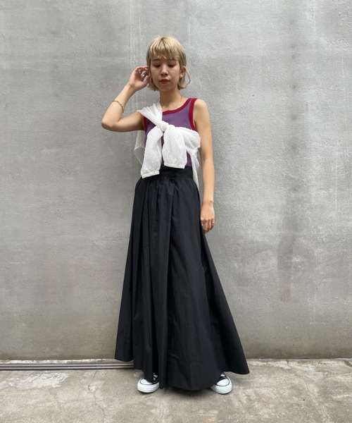 CIAOPANIC（チャオパニック）の「【新色追加】リブボーダータンク（タンクトップ・レディース・キャメル/ピンク/ボルドー/グリーン/イエロー・FREE）」の22枚目の写真