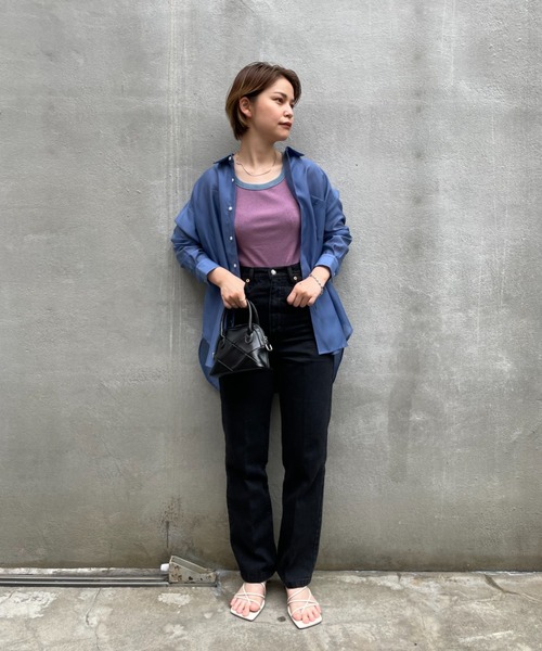 CIAOPANIC（チャオパニック）の「【新色追加】リブボーダータンク（タンクトップ・レディース・キャメル/ピンク/ボルドー/グリーン/イエロー・FREE）」の19枚目の写真