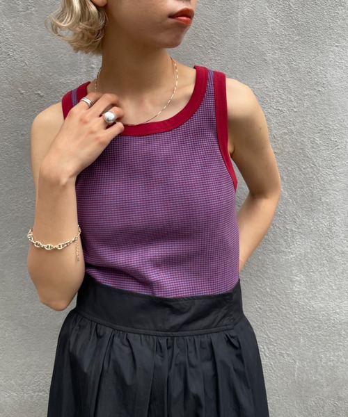 CIAOPANIC（チャオパニック）の「【新色追加】リブボーダータンク（タンクトップ・レディース・キャメル/ピンク/ボルドー/グリーン/イエロー・FREE）」の21枚目の写真