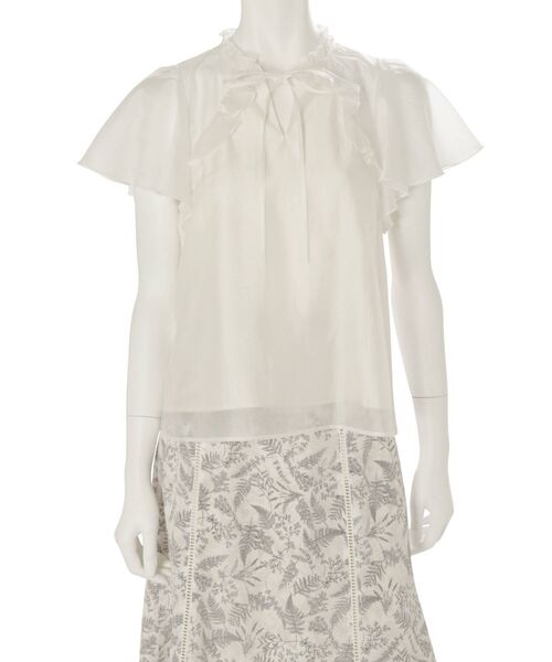 MERCURYDUO（マーキュリーデュオ）の「フロントリボンフリルブラウス（シャツ/ブラウス・レディース・ベージュ/ラベンダー/オフホワイト・FREE）」の20枚目の写真