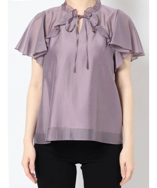 MERCURYDUO（マーキュリーデュオ）の「フロントリボンフリルブラウス（シャツ/ブラウス・レディース・ベージュ/ラベンダー/オフホワイト・FREE）」の21枚目の写真