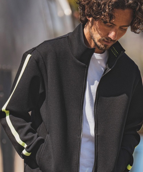 felkod(フィルコッド)の「mj8507- Cardboard Knit Side Line Track Jacket トラックジャケット(ブルゾン・メンズ・トップグレー/ブラック・L/S/M)」の3枚目の写真