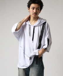 Asymmetric dolman T-hoodie / アシンメトリードルマンTパーカー