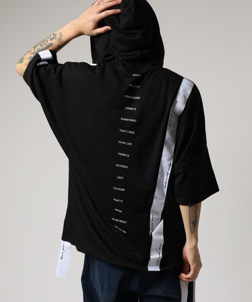 RE730(アールイーセブンサーティー)の「Asymmetric dolman T-hoodie / アシンメトリードルマンTパーカー(パーカー・メンズ・ブラック/ブラック系その他/ホワイト/ホワイト系その他/マルチ/ブラック系その他2・XL/M/L)」の5枚目の写真