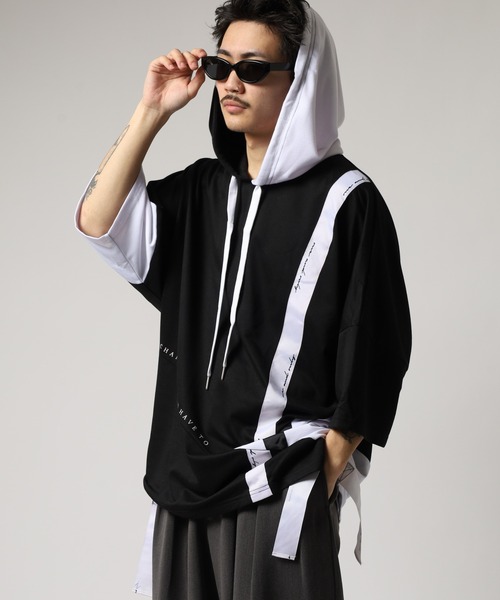 セール】Asymmetric dolman T-hoodie / アシンメトリードルマンT