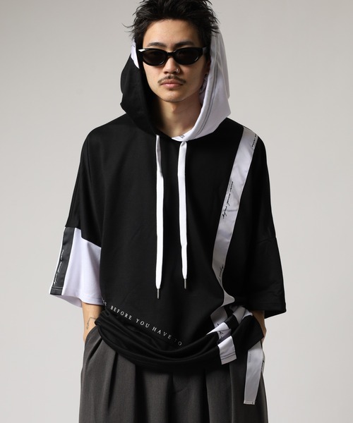RE730(アールイーセブンサーティー)の「Asymmetric dolman T-hoodie / アシンメトリードルマンTパーカー(パーカー・メンズ・ブラック/ブラック系その他/ホワイト/ホワイト系その他/マルチ/ブラック系その他2・XL/M/L)」の15枚目の写真