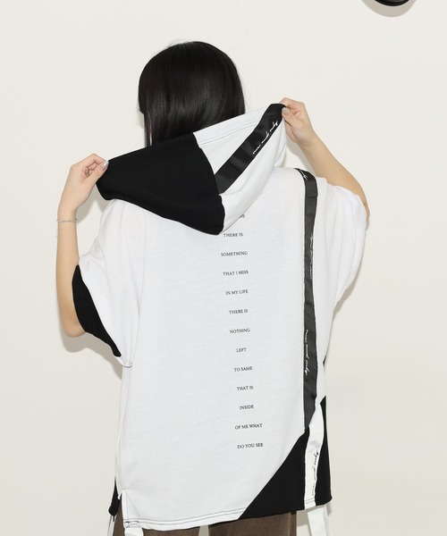 RE730(アールイーセブンサーティー)の「Asymmetric dolman T-hoodie / アシンメトリードルマンTパーカー(パーカー・メンズ・ブラック/ブラック系その他/ホワイト/ホワイト系その他/マルチ/ブラック系その他2・XL/M/L)」の22枚目の写真