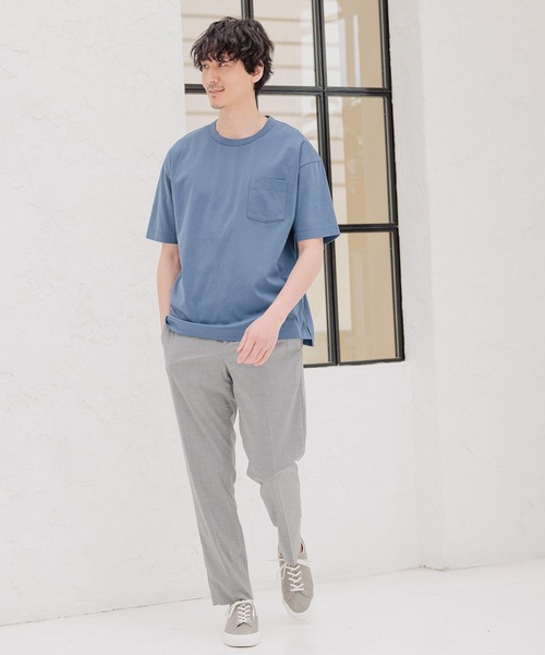 GLOBAL WORK（グローバルワーク）の「抗菌クリーンＴｅｅ半袖/255795（Tシャツ/カットソー・メンズ・ネイビー/ライトグリーン/キャメル/ベージュ/ホワイト/スカイブルー/ライトブルー/グレー/イエロー/ブラック・LARGE/SMALL/X-LARGE/MEDIUM）」の11枚目の写真