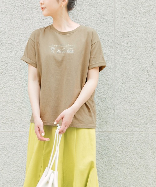 titivate（ティティベイト）の「はぴだんぶいロゴプリントTシャツ（Tシャツ/カットソー・レディース・オフホワイト/ライトパープル/ライトブラウン/チャコール・FREE）」の3枚目の写真
