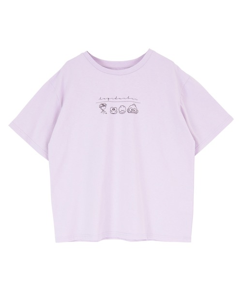 titivate（ティティベイト）の「はぴだんぶいロゴプリントTシャツ（Tシャツ/カットソー・レディース・オフホワイト/ライトパープル/ライトブラウン/チャコール・FREE）」の9枚目の写真
