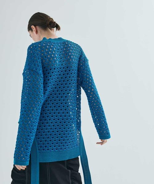 UNITED TOKYO（ユナイテッドトウキョウ）の「アンイーブンメッシュニット（ニット/セーター・レディース・ブラック/ブルー・FREE）」の14枚目の写真