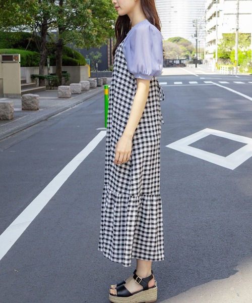 Honeys（ハニーズ）の「キャミワンピース（ワンピース・レディース・ブラック/ブラック×ホワイト/グリーン系その他/パープル系その他・S/M/L）」の10枚目の写真