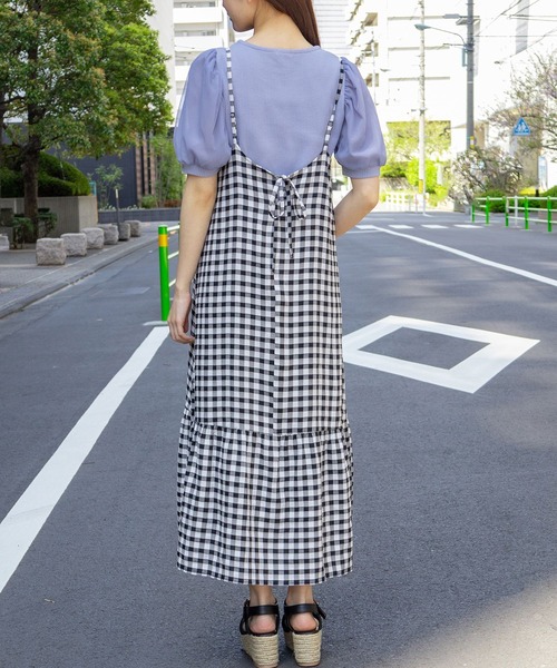 Honeys（ハニーズ）の「キャミワンピース（ワンピース・レディース・ブラック/ブラック×ホワイト/グリーン系その他/パープル系その他・S/M/L）」の11枚目の写真