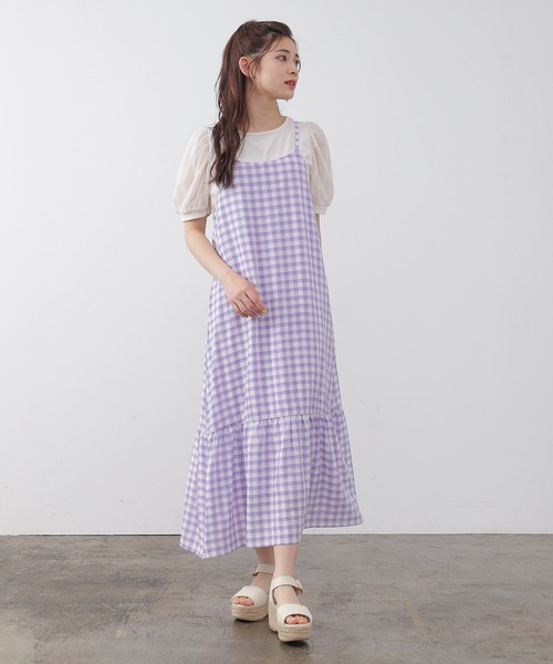 Honeys（ハニーズ）の「キャミワンピース（ワンピース・レディース・ブラック/ブラック×ホワイト/グリーン系その他/パープル系その他・S/M/L）」の21枚目の写真