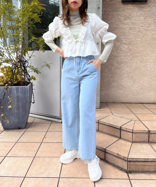 OLIVE des OLIVE（オリーブデオリーブ）の「フリルカーディガンブラウス（シャツ/ブラウス・レディース・ホワイト/オフホワイト/アイボリー・FREE）」の11枚目の写真