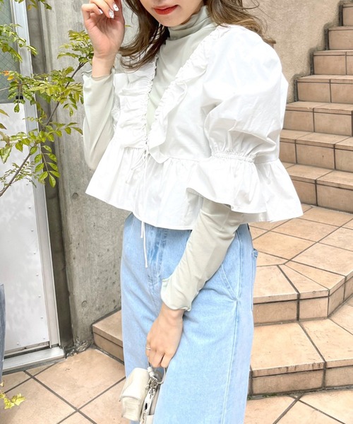 OLIVE des OLIVE（オリーブデオリーブ）の「フリルカーディガンブラウス（シャツ/ブラウス・レディース・ホワイト/オフホワイト/アイボリー・FREE）」の18枚目の写真