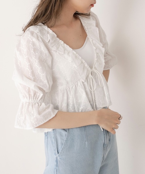 OLIVE des OLIVE（オリーブデオリーブ）の「フリルカーディガンブラウス（シャツ/ブラウス・レディース・ホワイト/オフホワイト/アイボリー・FREE）」の19枚目の写真