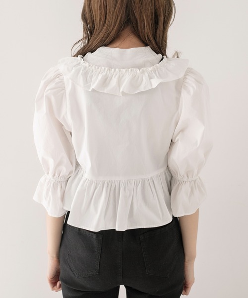 OLIVE des OLIVE（オリーブデオリーブ）の「フリルカーディガンブラウス（シャツ/ブラウス・レディース・ホワイト/オフホワイト/アイボリー・FREE）」の6枚目の写真