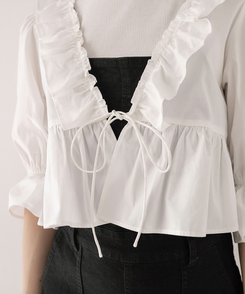 OLIVE des OLIVE（オリーブデオリーブ）の「フリルカーディガンブラウス（シャツ/ブラウス・レディース・ホワイト/オフホワイト/アイボリー・FREE）」の10枚目の写真