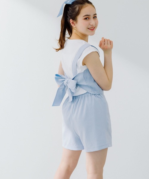 repipi armario（レピピ アルマリオ）の「☆セットアイテム☆リボンビスチェセットアップ＆Tシャツ（その他トップス・キッズ・ベージュ/サックスブルー/ブラック系その他/グリーン系その他/ライトグレー/ピンク/ライトベージュ・SMALL/MEDIUM/LARGE）」の7枚目の写真