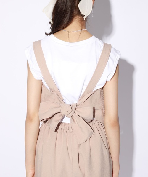 repipi armario（レピピ アルマリオ）の「☆セットアイテム☆リボンビスチェセットアップ＆Tシャツ（その他トップス・キッズ・ベージュ/サックスブルー/ブラック系その他/グリーン系その他/ライトグレー/ピンク/ライトベージュ・SMALL/MEDIUM/LARGE）」の22枚目の写真