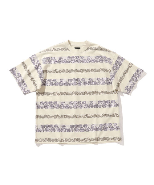 BEAMS(ビームス)の「BEAMS / ジャカード ボーダー クルーネック Tシャツ(Tシャツ/カットソー・メンズ・ネイビー/アイボリー・SMALL/MEDIUM/LARGE/X-LARGE)」の5枚目の写真